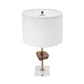 A&B Home 14" x 25" Bundle of 12 Gold Table Lamp with Agate Slice and White Drum Shade