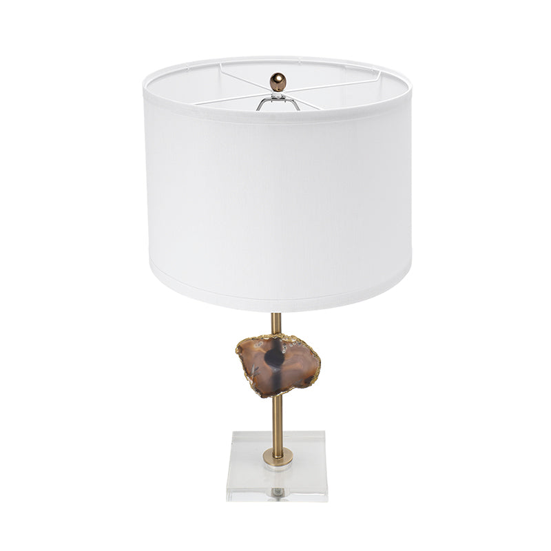 A&B Home 14" x 25" Bundle of 12 Gold Table Lamp with Agate Slice and White Drum Shade