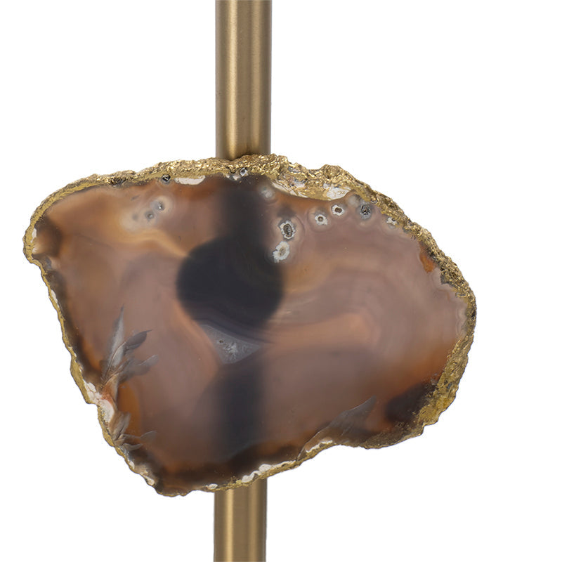 A&B Home 14" x 25" Bundle of 12 Gold Table Lamp with Agate Slice and White Drum Shade