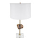 A&B Home 14" x 25" Bundle of 12 Gold Table Lamp with Agate Slice and White Drum Shade