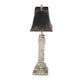 A&B Home 14" x 26" Antique Black Rectangular Shade With Antique White Base Table Lamp