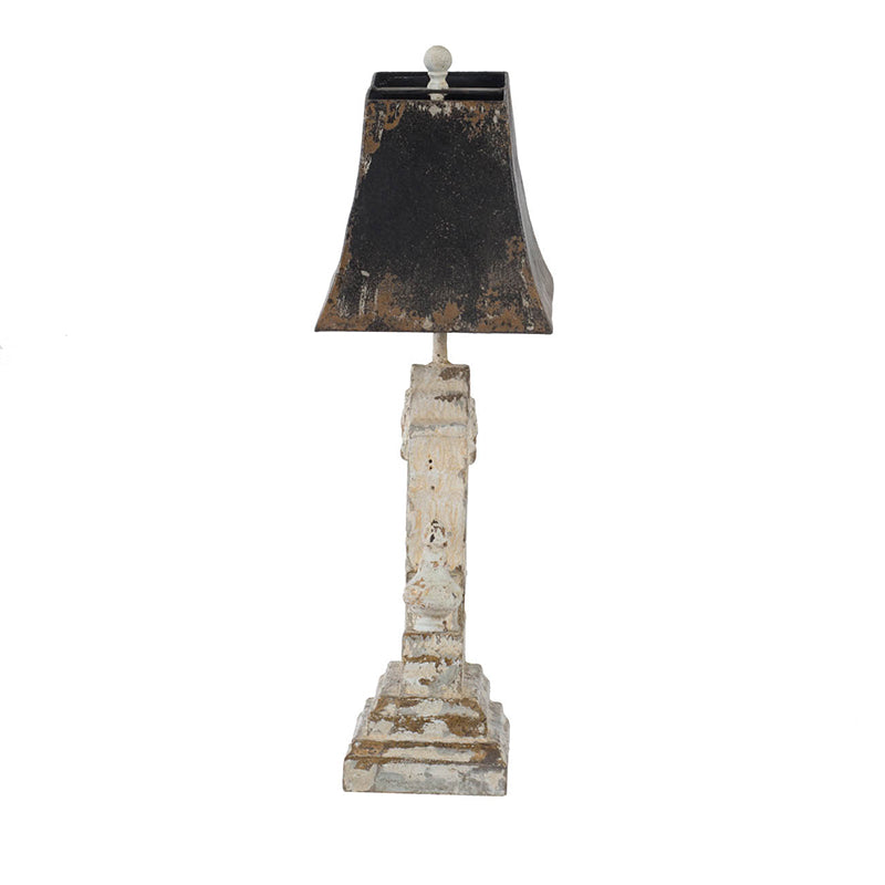 A&B Home 14" x 26" Antique Black Rectangular Shade With Antique White Base Table Lamp