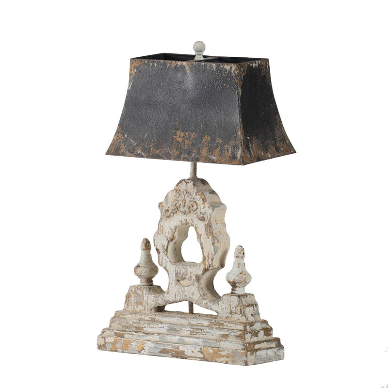 A&B Home 14" x 26" Antique Black Rectangular Shade With Antique White Base Table Lamp