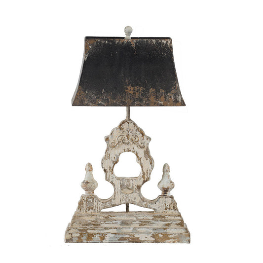 A&B Home 14" x 26" Antique Black Rectangular Shade With Antique White Base Table Lamp