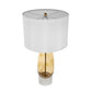 A&B Home 14" x 26" Bundle of 12 Amber Glass Table Lamp With White Drum-Shaped Shade