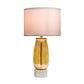 A&B Home 14" x 26" Bundle of 12 Amber Glass Table Lamp With White Drum-Shaped Shade