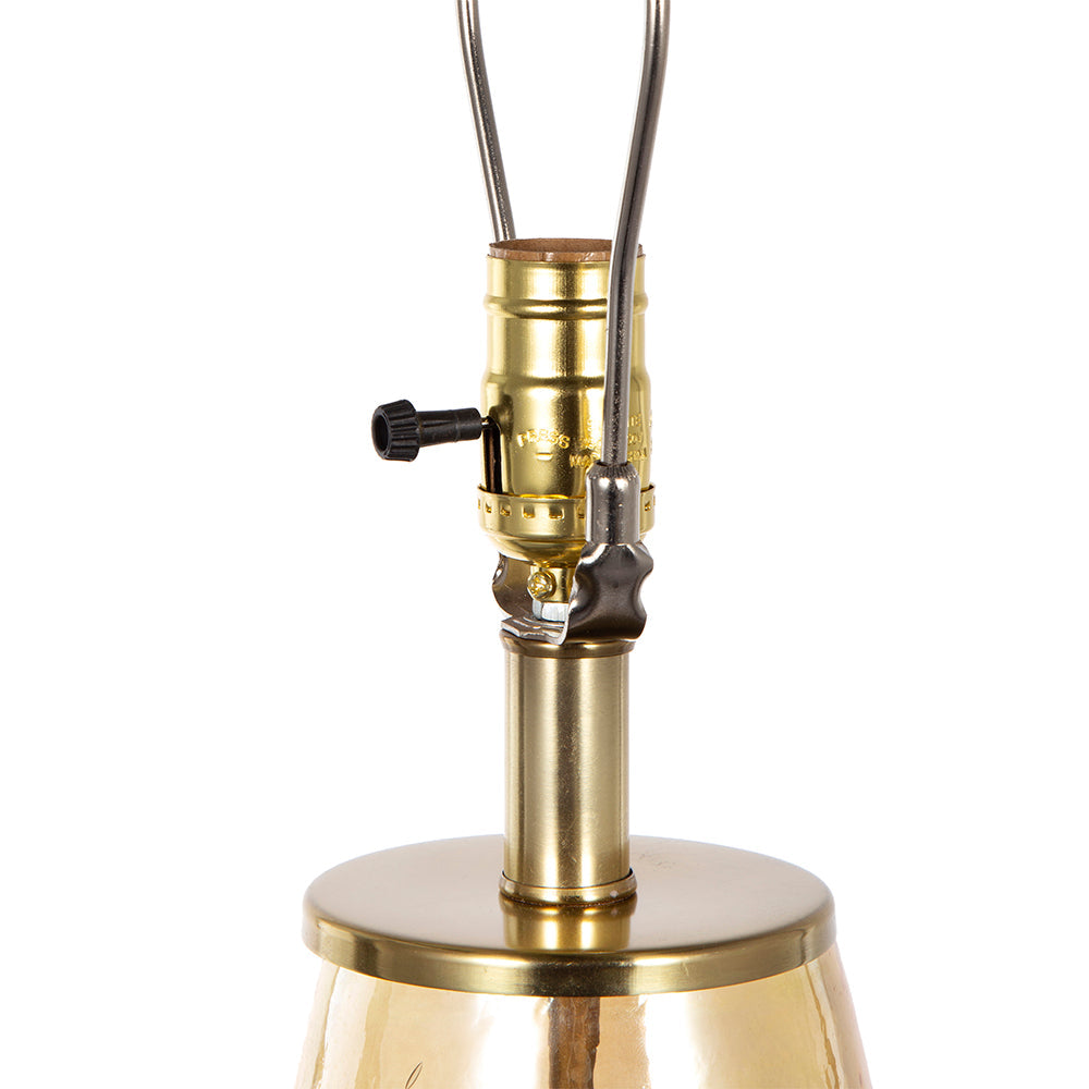 A&B Home 14" x 26" Bundle of 12 Amber Glass Table Lamp With White Drum-Shaped Shade