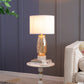 A&B Home 14" x 26" Bundle of 12 Amber Glass Table Lamp With White Drum-Shaped Shade