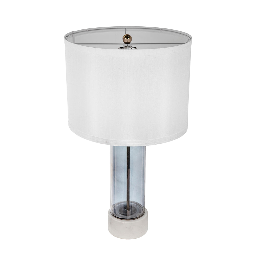 A&B Home 14" x 26" Bundle of 13 White Marble Base With Gray Cylindrical Body and White Drum-Shaped Shade