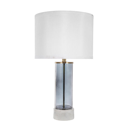 A&B Home 14" x 26" Bundle of 13 White Marble Base With Gray Cylindrical Body and White Drum-Shaped Shade