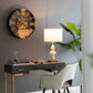 A&B Home 14" x 26" Bundle of 8 White and Gold Three Tiered Round Table Lamp with Drum Shade