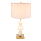 A&B Home 14" x 26" Bundle of 8 White and Gold Three Tiered Round Table Lamp with Drum Shade