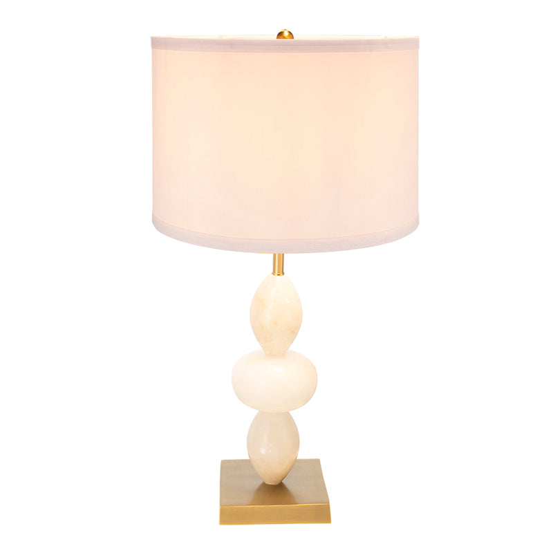 A&B Home 14" x 26" Bundle of 8 White and Gold Three Tiered Round Table Lamp with Drum Shade