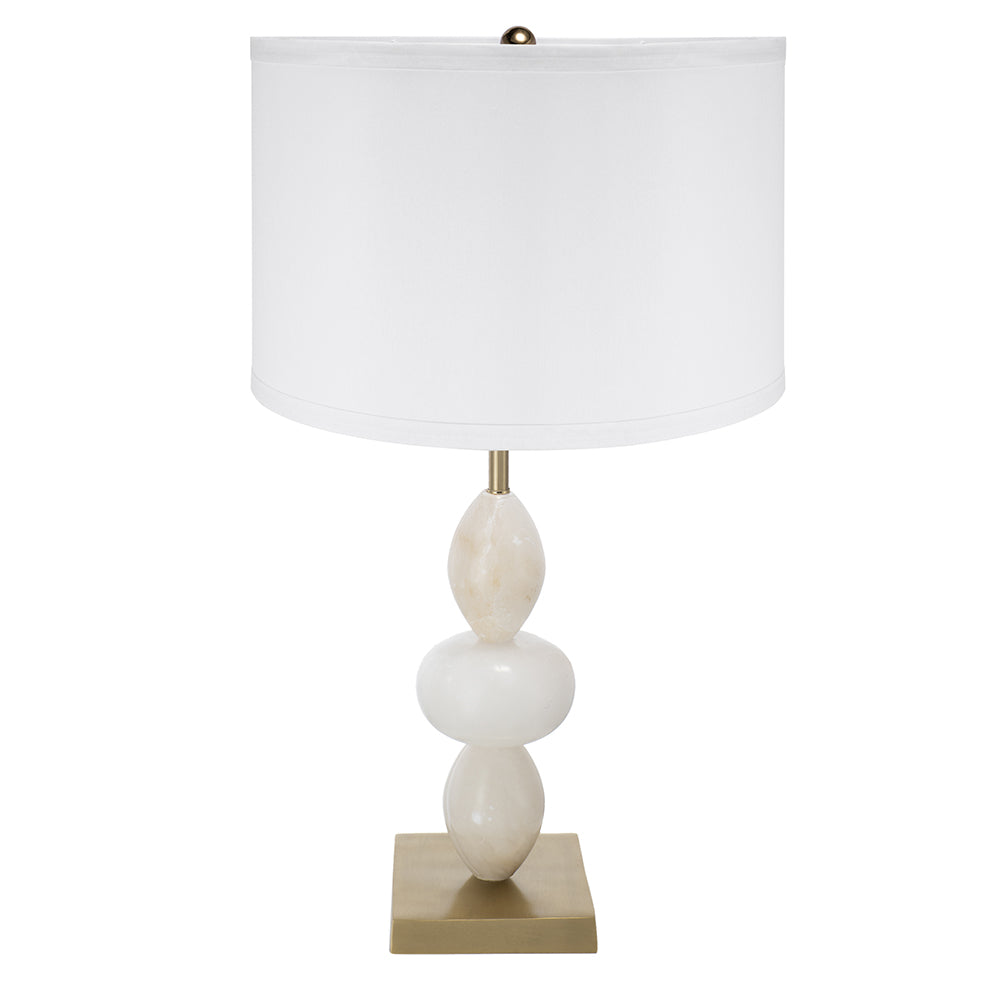 A&B Home 14" x 26" Bundle of 8 White and Gold Three Tiered Round Table Lamp with Drum Shade