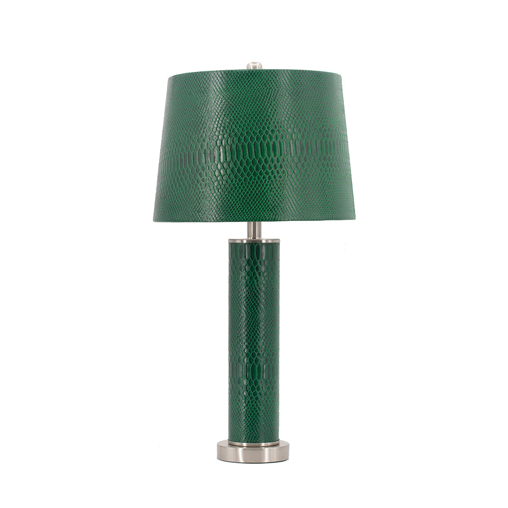 A&B Home 14" x 27" Bundle of 15 Green Crocodile Textured Faux Leather Table Lamp