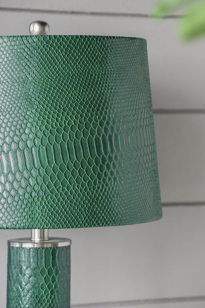 A&B Home 14" x 27" Bundle of 15 Green Crocodile Textured Faux Leather Table Lamp