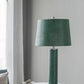A&B Home 14" x 27" Bundle of 15 Green Crocodile Textured Faux Leather Table Lamp