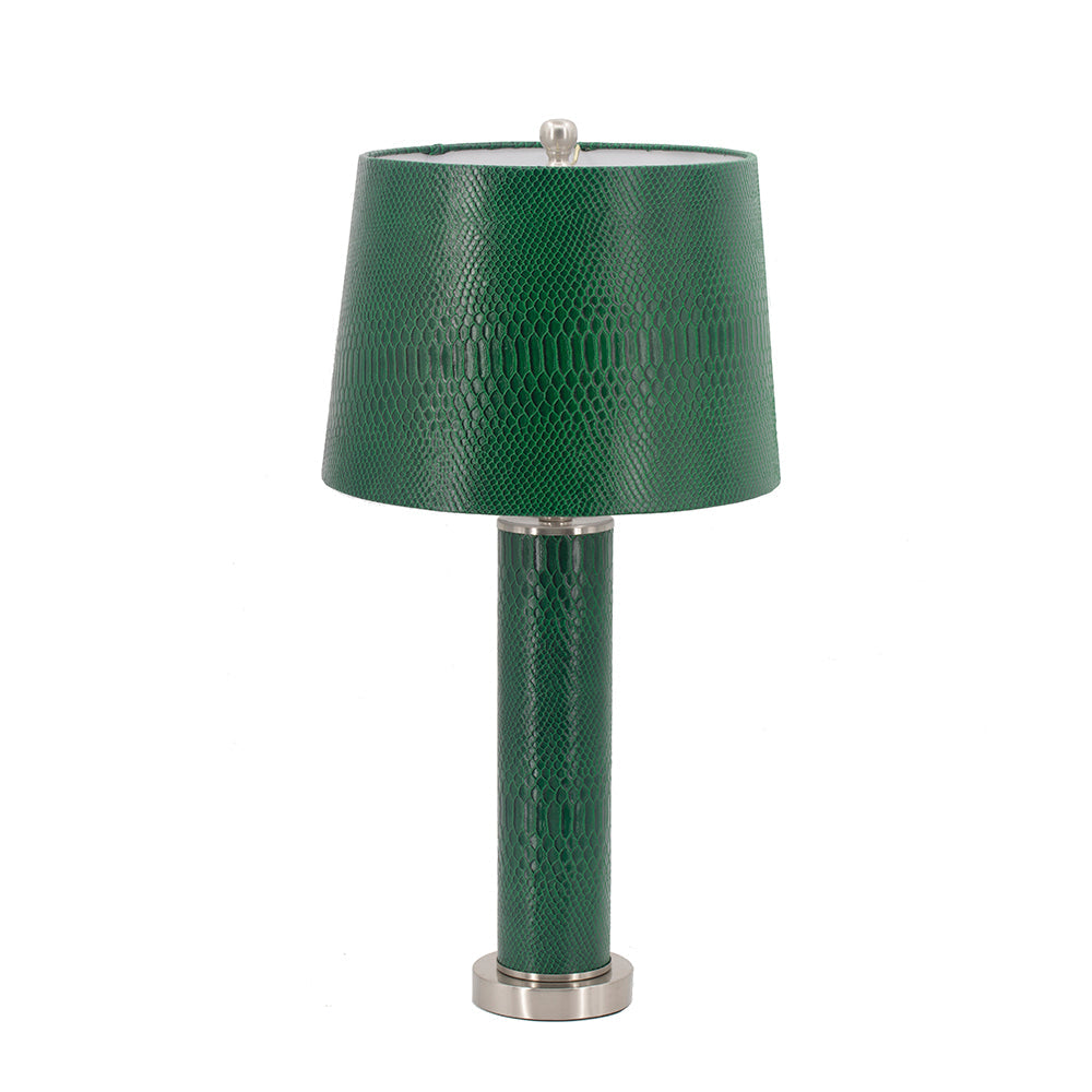 A&B Home 14" x 27" Bundle of 15 Green Crocodile Textured Faux Leather Table Lamp