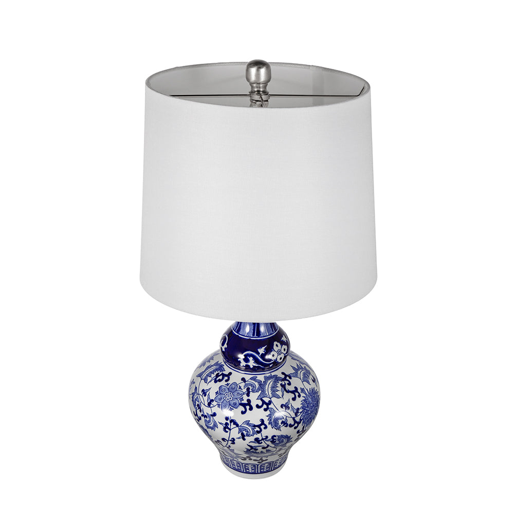 A&B Home 14" x 28" Bundle of 18 Blue and White Round Ceramic Vase Lamp