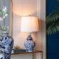 A&B Home 14" x 28" Bundle of 18 Blue and White Round Ceramic Vase Lamp