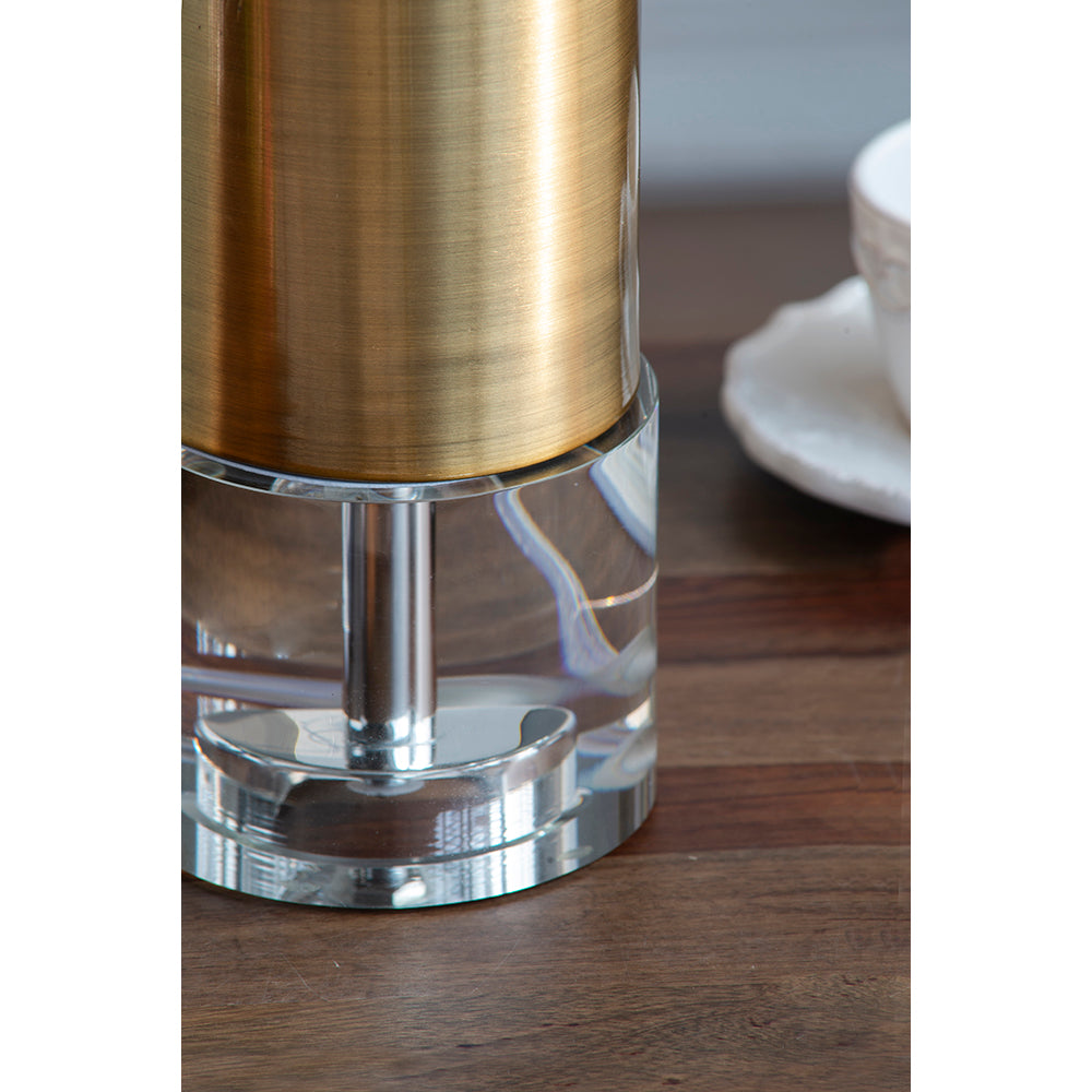 A&B Home 14" x 28" Bundle of 7 Gold Metal Table Lamp With Crystal Base