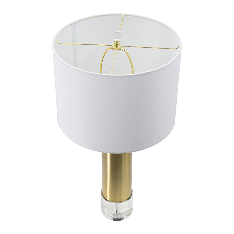 A&B Home 14" x 28" Bundle of 7 Gold Metal Table Lamp With Crystal Base