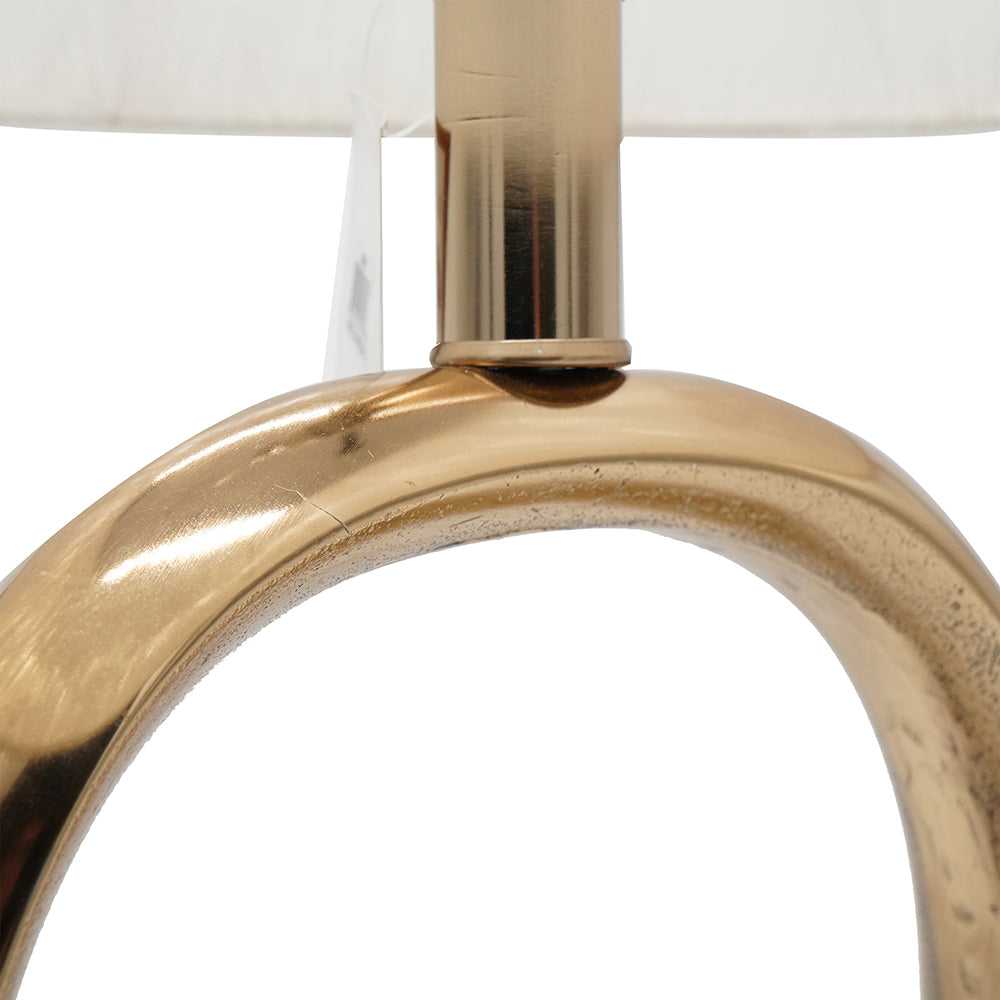 A&B Home 14" x 29" Bundle of 16 Oval-Shape Gold Cut-Out Metal Table Lamp with Cream Linen Shade