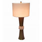 A&B Home 14" x 34" Bundle of 5 Antique Brass Frame With Quartz Table Lamp and White Drum Shade