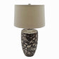 A&B Home 15" x 26" Bundle of 10 Aluminum Embossed Table Lamp With Beige Shade