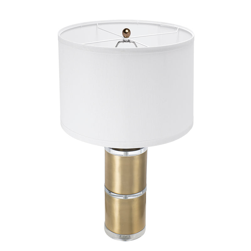A&B Home 15" x 26" Bundle of 10 Gold and White Cylinder Table Lamp with Drum-Shape Shade