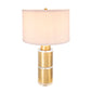 A&B Home 15" x 26" Bundle of 10 Gold and White Cylinder Table Lamp with Drum-Shape Shade