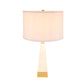 A&B Home 15" x 26" Bundle of 10 White and Gold Thin Pyramid Table Lamp with Drum Shade