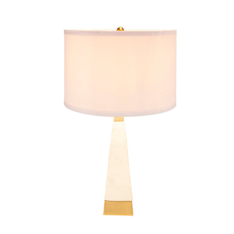 A&B Home 15" x 26" Bundle of 10 White and Gold Thin Pyramid Table Lamp with Drum Shade