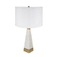 A&B Home 15" x 26" Bundle of 10 White and Gold Thin Pyramid Table Lamp with Drum Shade