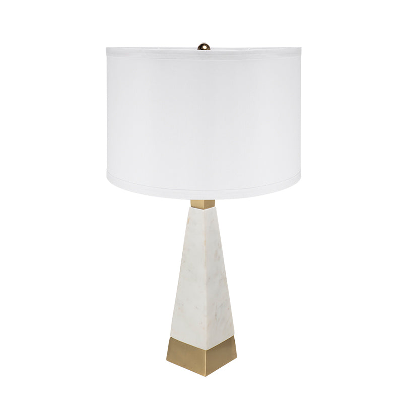 A&B Home 15" x 26" Bundle of 10 White and Gold Thin Pyramid Table Lamp with Drum Shade