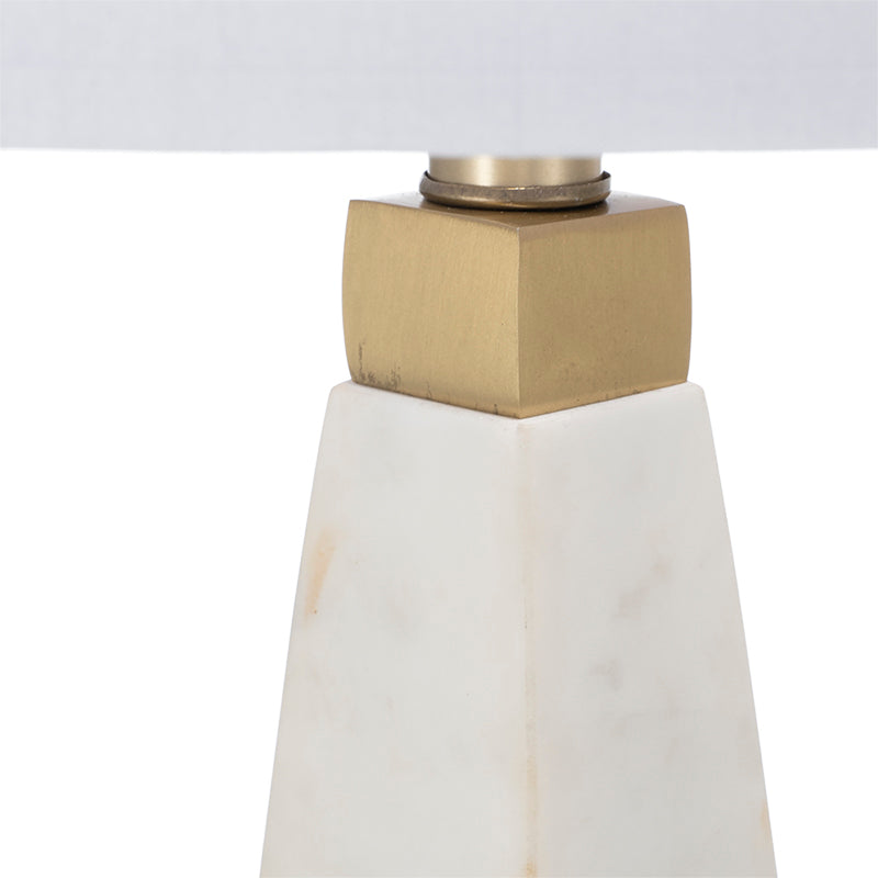 A&B Home 15" x 26" Bundle of 10 White and Gold Thin Pyramid Table Lamp with Drum Shade