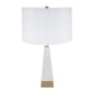 A&B Home 15" x 26" Bundle of 10 White and Gold Thin Pyramid Table Lamp with Drum Shade