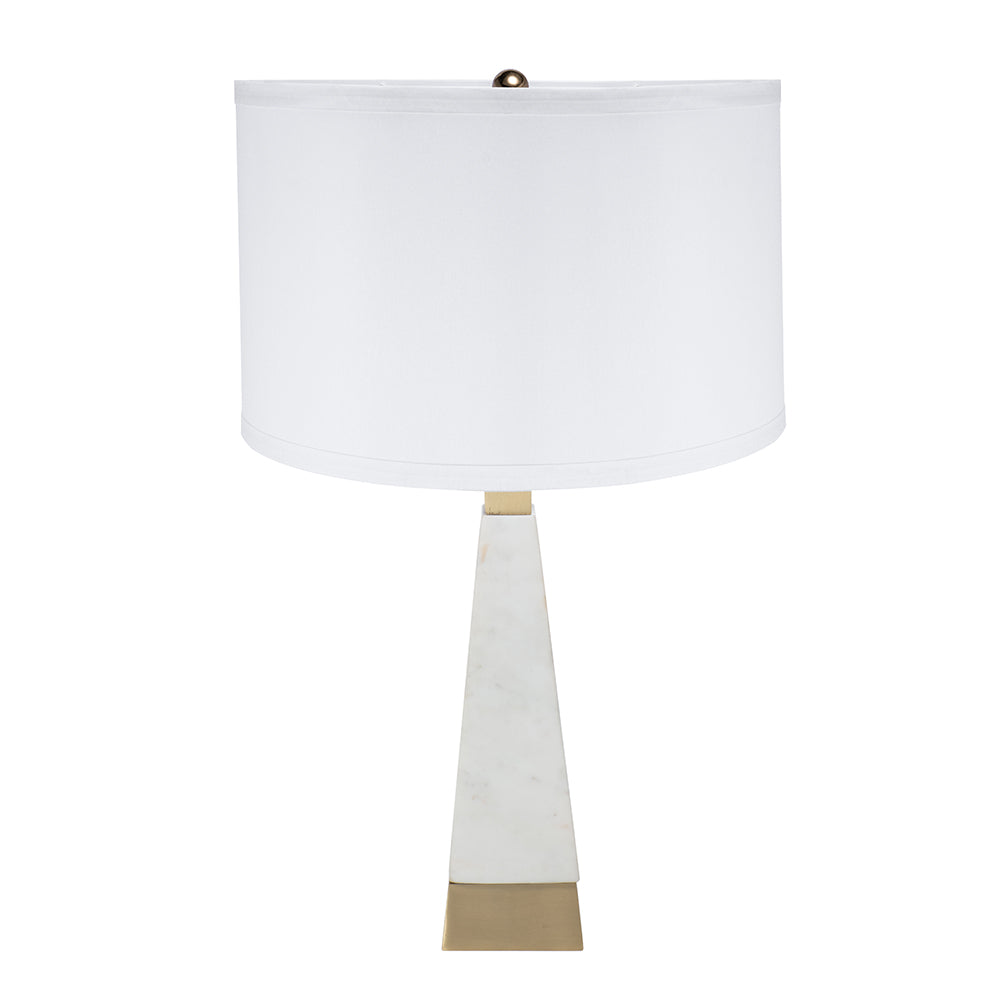 A&B Home 15" x 26" Bundle of 10 White and Gold Thin Pyramid Table Lamp with Drum Shade