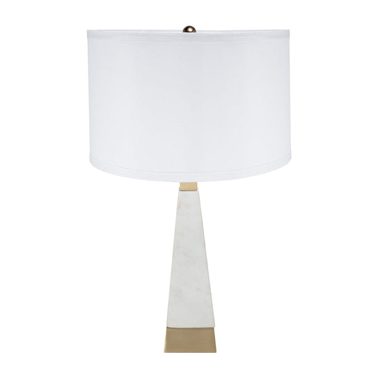 A&B Home 15" x 26" Bundle of 10 White and Gold Thin Pyramid Table Lamp with Drum Shade