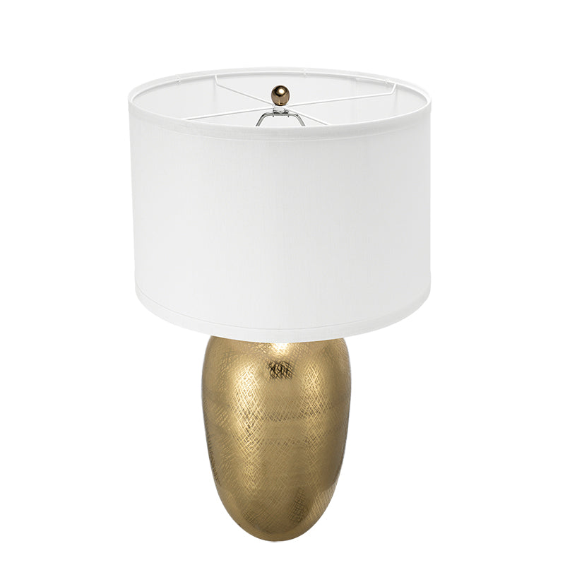 A&B Home 15" x 26" Bundle of 11 Round Gold Base Table Lamp With White Drum-Shaped Shade