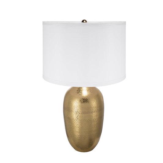 A&B Home 15" x 26" Bundle of 11 Round Gold Base Table Lamp With White Drum-Shaped Shade