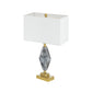 A&B Home 15" x 26" Bundle of 12 Black and White Marble Base With Gold Accent and Rectangular White Shade