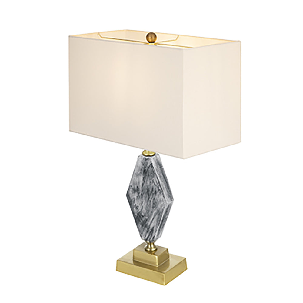 A&B Home 15" x 26" Bundle of 12 Black and White Marble Base With Gold Accent and Rectangular White Shade