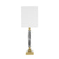 A&B Home 15" x 26" Bundle of 12 Black and White Marble Base With Gold Accent and Rectangular White Shade