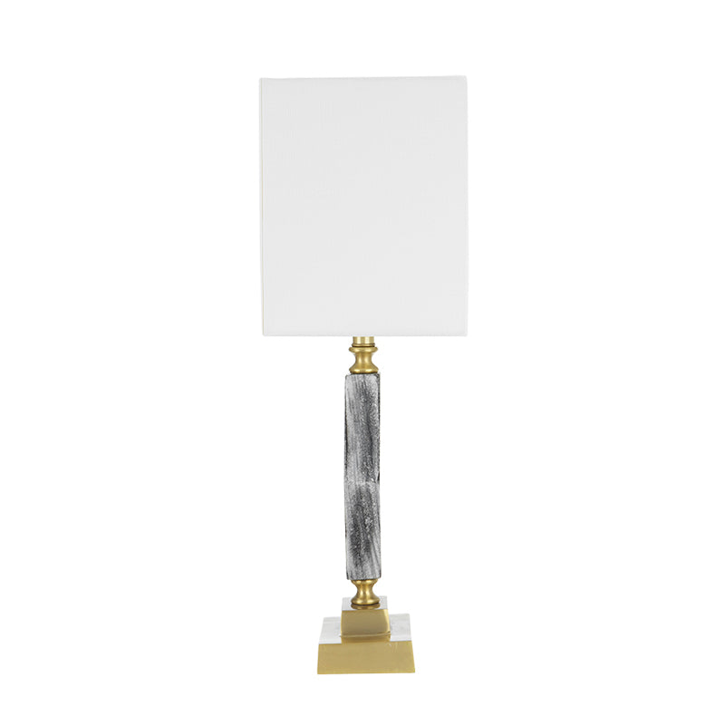 A&B Home 15" x 26" Bundle of 12 Black and White Marble Base With Gold Accent and Rectangular White Shade