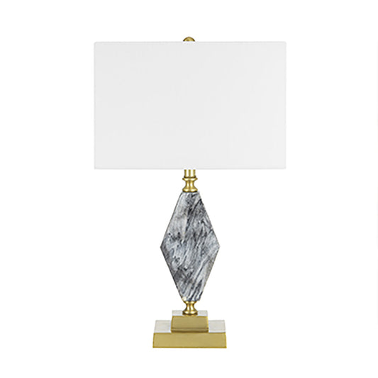 A&B Home 15" x 26" Bundle of 12 Black and White Marble Base With Gold Accent and Rectangular White Shade