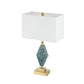 A&B Home 15" x 26" Bundle of 12 Blue Marble With Gold Accent Table Lamp With White Rectangular Shade