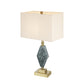 A&B Home 15" x 26" Bundle of 12 Blue Marble With Gold Accent Table Lamp With White Rectangular Shade
