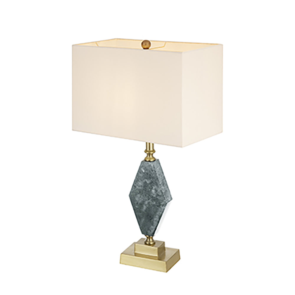 A&B Home 15" x 26" Bundle of 12 Blue Marble With Gold Accent Table Lamp With White Rectangular Shade
