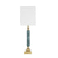 A&B Home 15" x 26" Bundle of 12 Blue Marble With Gold Accent Table Lamp With White Rectangular Shade
